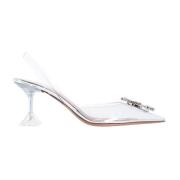 Amina Muaddi Kristall Broche Slingback Sandal Gray, Dam