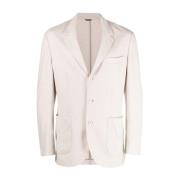 Brunello Cucinelli Kashmir Jersey Stickad Jacka Beige, Herr