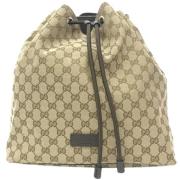 Gucci Vintage Pre-owned Canvas ryggsckar Beige, Unisex