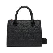 Liu Jo Svart Syntetisk Satchel Double Zip Väska Black, Dam