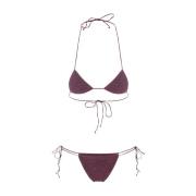 Oseree Lila Lurex Triangel Bikini Set Purple, Dam