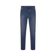 Kiton Blå Tapered Denim Jeans Blue, Herr