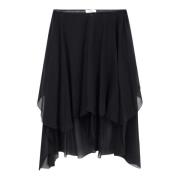 Chloé Silkepanel Shorts med Asymmetrisk Hem Black, Dam