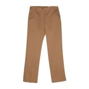 Alexander McQueen Brun Bomull Gabardine Rak Ben Byxor Brown, Herr