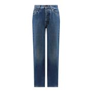 Alexander McQueen Blå Jeans med Veck, Tillverkad i Italien Blue, Herr
