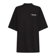 Balenciaga Svart Logotyp T-shirt Crew Neck Black, Dam