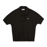 Lacoste Casual Ribbed Collar Polo Shirt Black, Dam