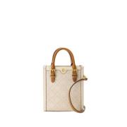 Tory Burch Mini Shopper Väska - Bomull - Elfenben Beige, Dam