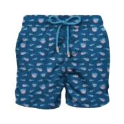 MC2 Saint Barth Mäns Strandshorts Micro Mönster Blue, Herr