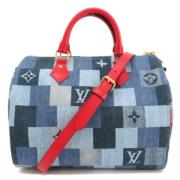 Louis Vuitton Vintage Pre-owned Canvas handvskor Blue, Dam