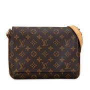 Louis Vuitton Vintage Pre-owned Canvas axelremsvskor Brown, Dam