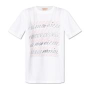Marni T-shirt med tryckt logotyp White, Dam