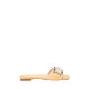 Stuart Weitzman Eleganta Orange Mocka Slides Orange, Dam