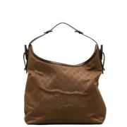 Gucci Vintage Pre-owned Canvas axelremsvskor Brown, Dam