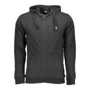 Sergio Tacchini Svart Broderad Dragkedja Hoodie Sweatshirt Black, Herr