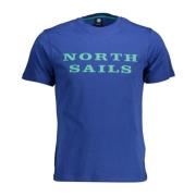 North Sails Blått Print Rund Hals Tee Blue, Herr