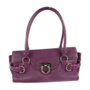 Salvatore Ferragamo Pre-owned Pre-owned Tyg handvskor Purple, Dam