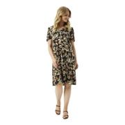 IN Front Lucy Dress Papillon Sleeves Svart Multicolor, Dam