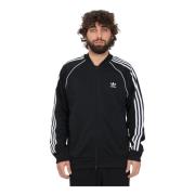 Adidas Svart Zip Sweatshirt - Stilfull och Bekväm Black, Herr