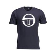 Sergio Tacchini Tryck Logo Rund Hals T-shirt Blue, Herr