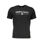 North Sails Svart Tryck Logo T-tröja Black, Herr