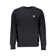 North Sails Svart Bomullssweatshirt med Applique Logo Black, Herr