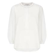Peserico Vit Bomullsskjorta med Ljusa Detaljer White, Dam