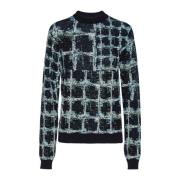 Henrik Vibskov Svart Stickad Blus med Shibori-rutor Multicolor, Herr