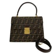 Fendi Vintage Pre-owned Canvas handvskor Brown, Dam