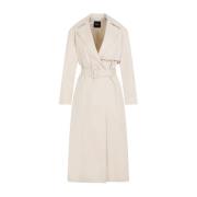 Theory Sand Beige Bomull Trenchcoat Beige, Dam