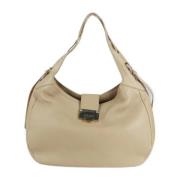 Jimmy Choo Pre-owned Pre-owned Tyg axelremsvskor Beige, Dam