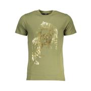 Cavalli Class Tryck Logo Kortärmad T-shirt Green, Herr