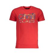 Cavalli Class Tryckt Logotyp Rund Hals T-shirt Red, Herr