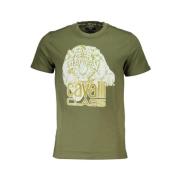 Cavalli Class Tryck Logo Kortärmad T-shirt Green, Herr