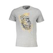 Cavalli Class Tryckt Logot-shirt Kortärmad Rund Hals Gray, Herr