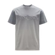 JW Anderson Grå Bomullst-shirt med Gradienteffekt Gray, Herr