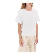 Isabel Marant Bomull T-shirt med förlängda axlar White, Dam
