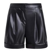 Twinset Shorts i fejkläder med Pinces Black, Dam