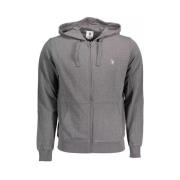 U.s. Polo Assn. Stilig Grå Dragkedja Hoodie med Broderi Gray, Herr