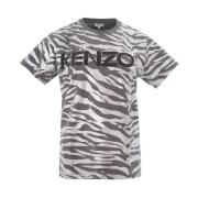 Kenzo Metal Animalier Print Grå Bomull T-Shirt Gray, Herr