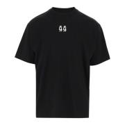 44 Label Group Bomull Crew Neck Logo Print T-Shirt Black, Herr