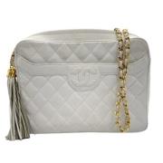 Chanel Vintage Pre-owned Laeder axelremsvskor White, Dam