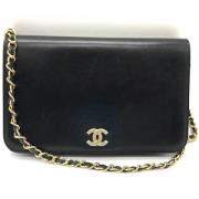 Chanel Vintage Pre-owned Laeder axelremsvskor Black, Dam