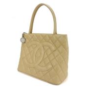 Chanel Vintage Pre-owned Laeder totevskor Beige, Dam