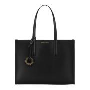 Emporio Armani Svart Shopper Väska med Logotyp Charm Black, Dam