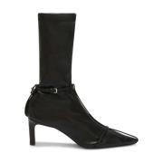 Jil Sander Svarta Läder Ankelboots Stilettklack Black, Dam