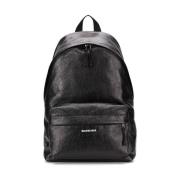 Balenciaga Svart Topphandtag Ryggsäck med Framficka Black, Herr