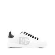 Dolce & Gabbana Vita Lädersneakers med Logodetalj White, Dam