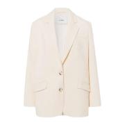 IVY OAK Oversized Single Breasted Blazer White, Dam