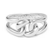 Nialaya Mens Sterling Silver Knot Ring Gray, Herr